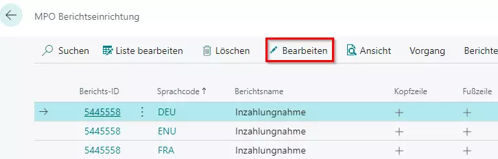 Kopf- und Fußzeilen bearbeiten