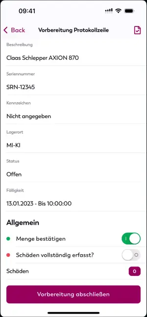 Protokollzeile