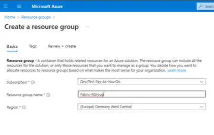Create Resource Group