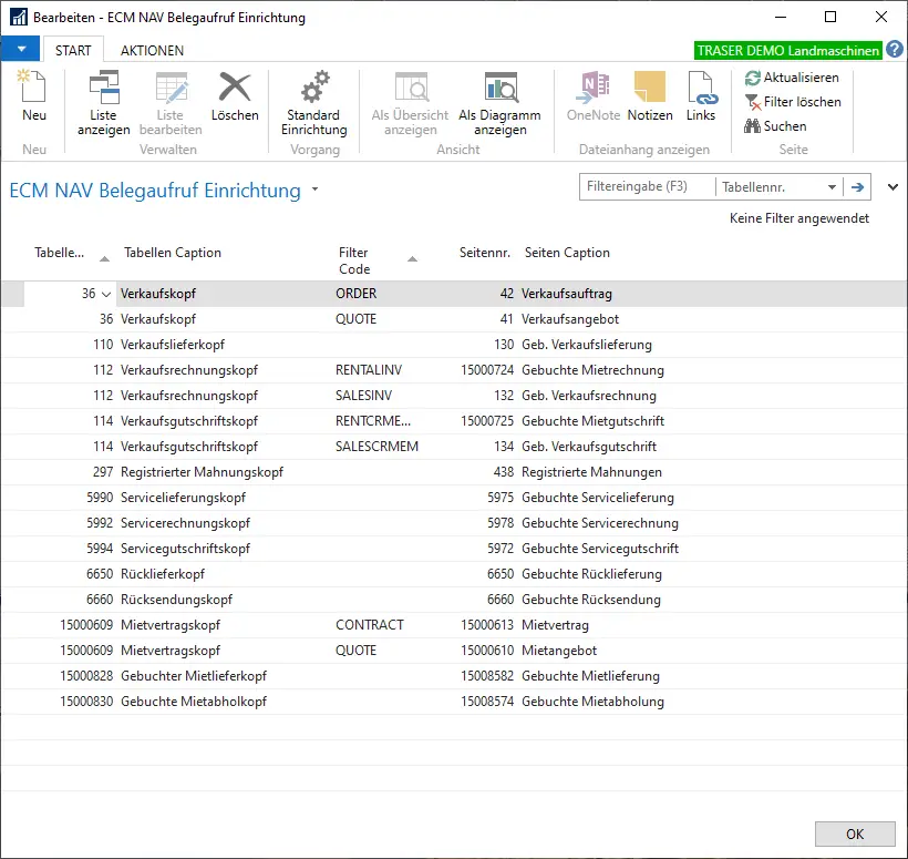 ECM-NAV-Belegaufruf-Einrichtung