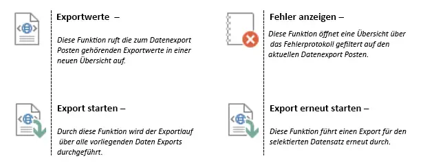 Export values and display errors