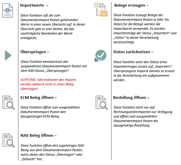 Import values and create receipts
