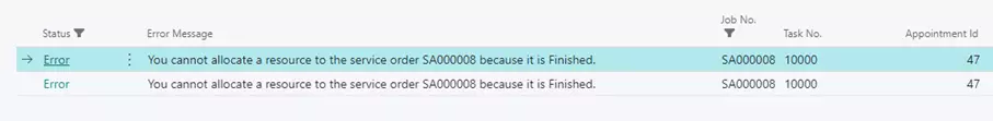 Processing error