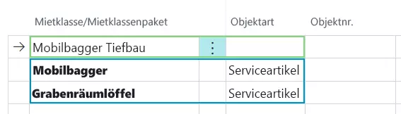 Fertige Mietangebotszeilen