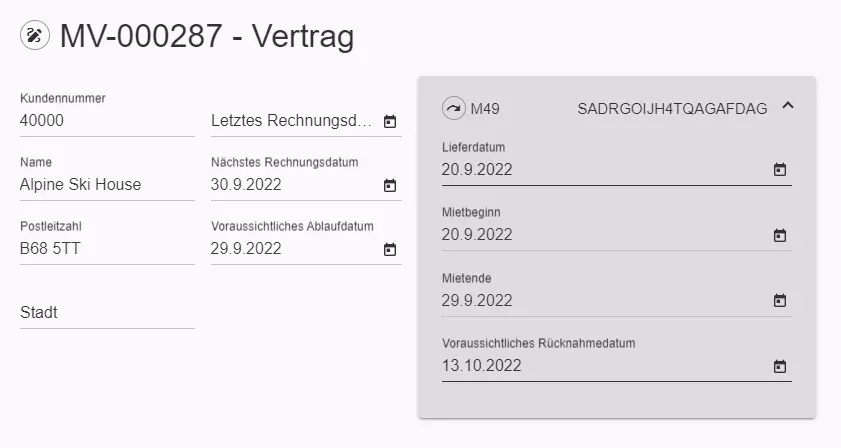 Mietvertragsinformationen