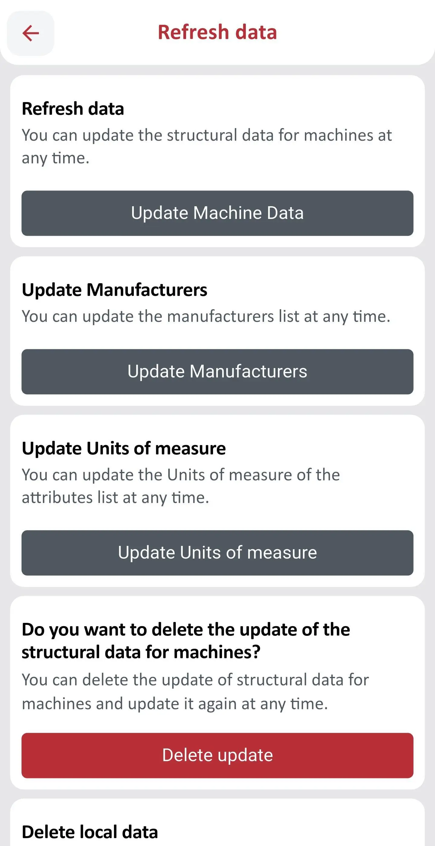 Refresh data