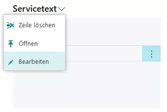 Add a service text to a service item