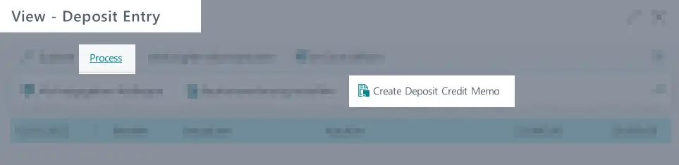 Pay Back Deposit Credit Memo