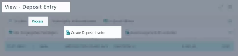 Create Deposit Invoice