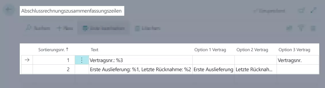 Final Invoice Summary Lines Contract