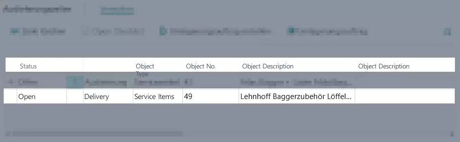 Another Object Line in a delivery/return