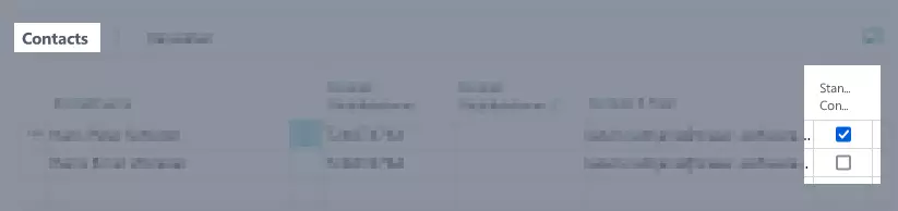 Default Contact Check Box
