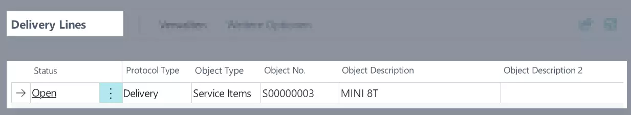 Delivery and Return Lines on Rent Delivery/Return Card