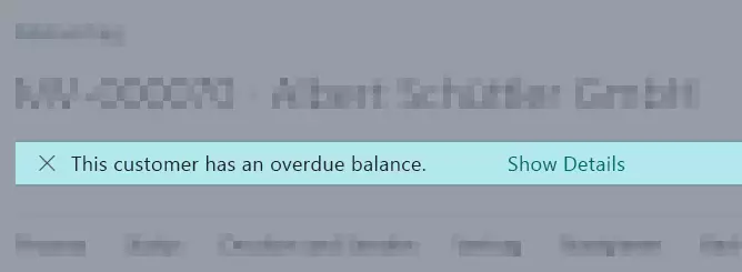 Message overdue balance
