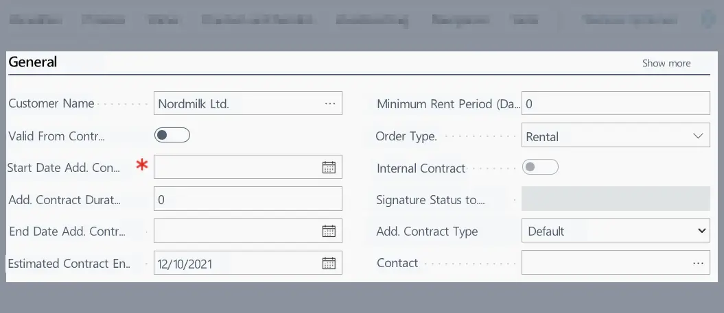Edit Additional Contract