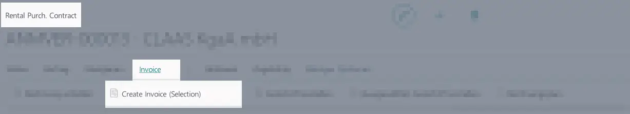 Invoice for specific Contract Lines